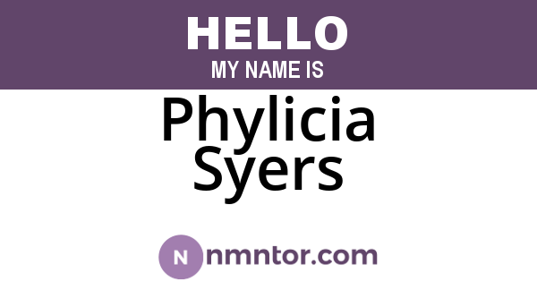 Phylicia Syers