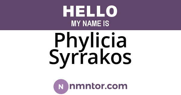 Phylicia Syrrakos