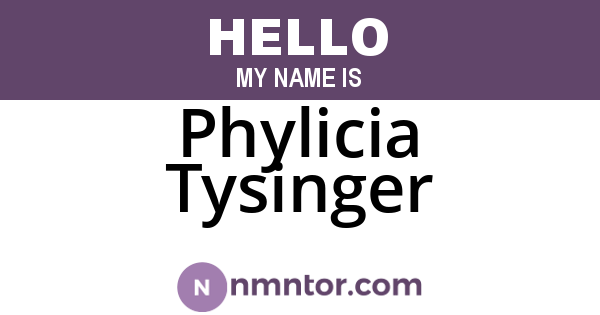 Phylicia Tysinger