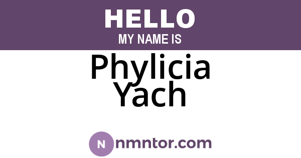 Phylicia Yach
