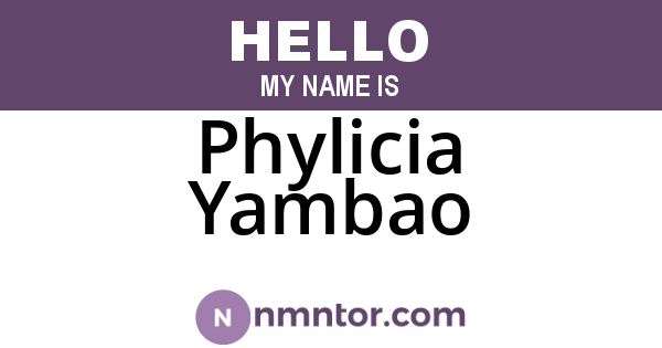 Phylicia Yambao