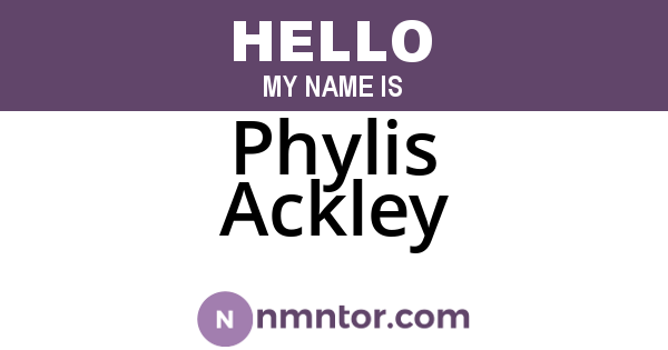 Phylis Ackley