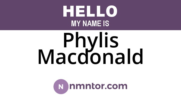 Phylis Macdonald