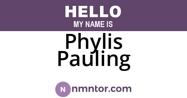 Phylis Pauling