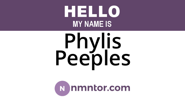 Phylis Peeples