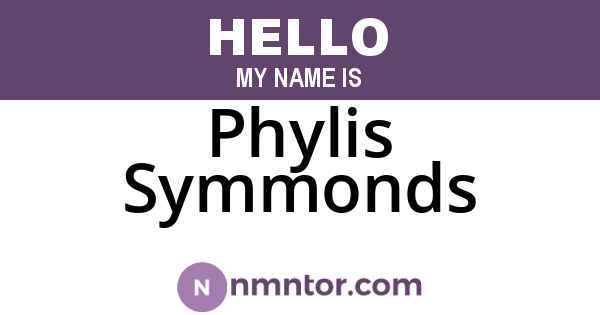 Phylis Symmonds