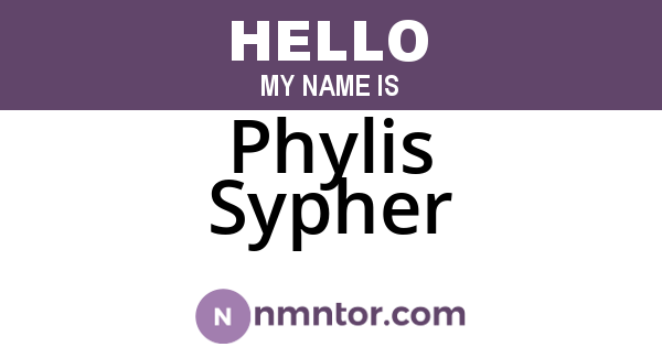 Phylis Sypher
