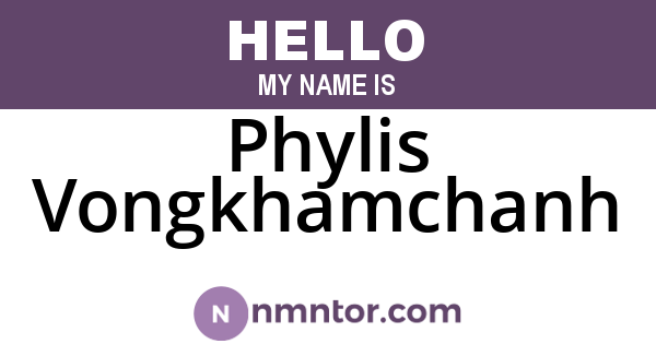 Phylis Vongkhamchanh