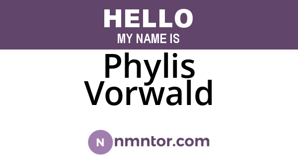 Phylis Vorwald