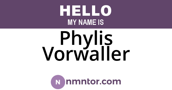 Phylis Vorwaller