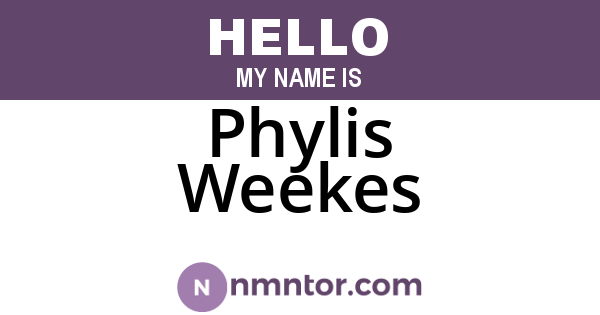 Phylis Weekes