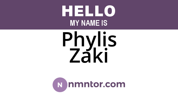 Phylis Zaki