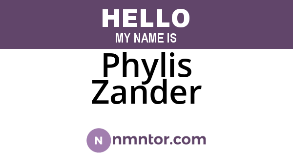 Phylis Zander