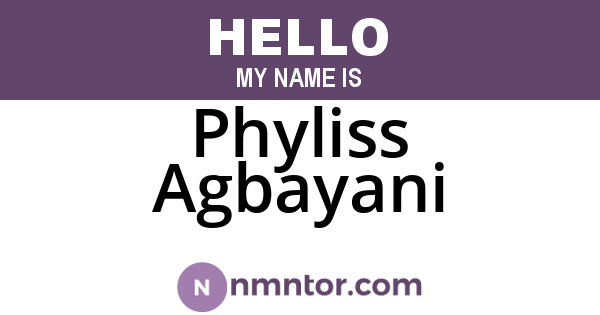 Phyliss Agbayani