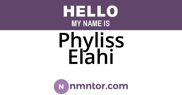 Phyliss Elahi