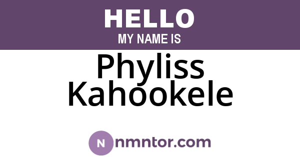 Phyliss Kahookele