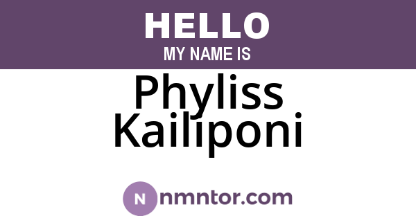 Phyliss Kailiponi