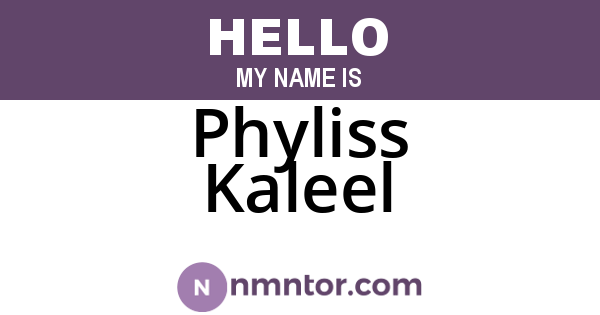 Phyliss Kaleel
