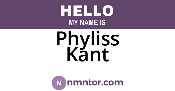 Phyliss Kant