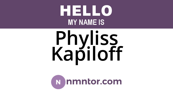 Phyliss Kapiloff