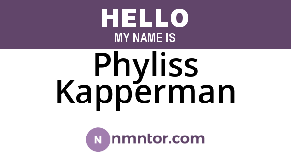 Phyliss Kapperman