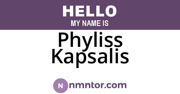 Phyliss Kapsalis