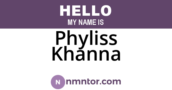 Phyliss Khanna