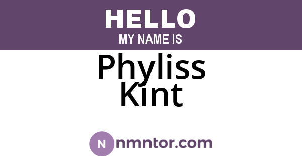 Phyliss Kint
