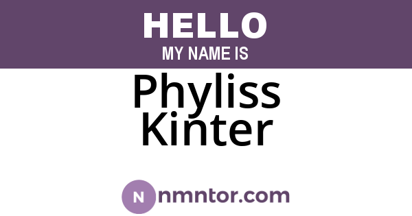 Phyliss Kinter