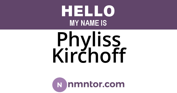 Phyliss Kirchoff