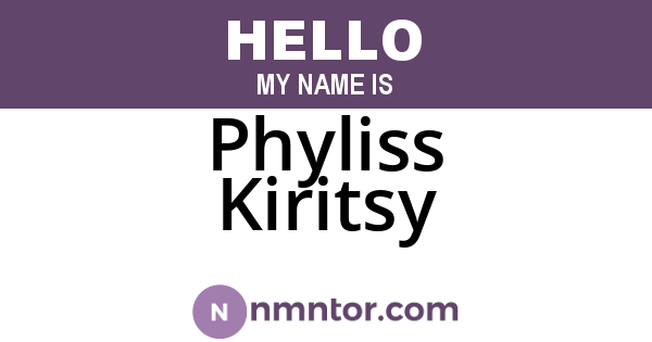 Phyliss Kiritsy