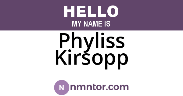 Phyliss Kirsopp