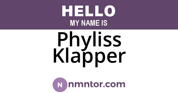 Phyliss Klapper