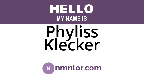Phyliss Klecker