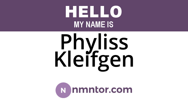 Phyliss Kleifgen