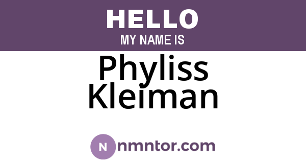 Phyliss Kleiman