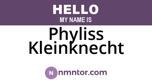 Phyliss Kleinknecht
