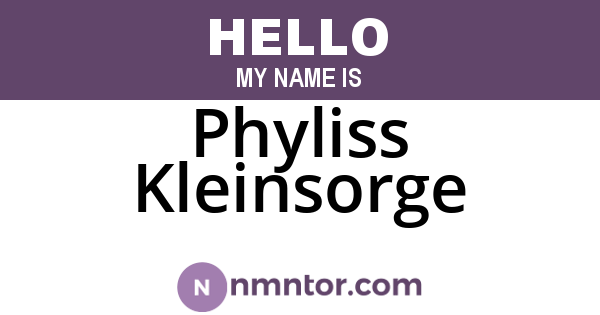 Phyliss Kleinsorge