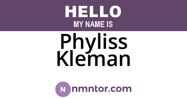Phyliss Kleman
