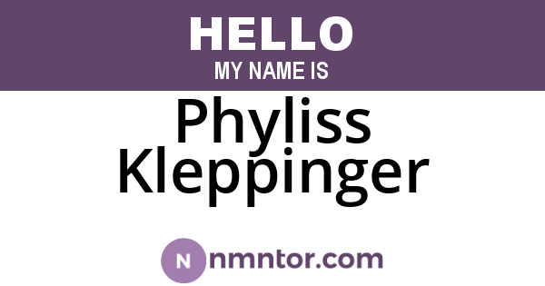 Phyliss Kleppinger