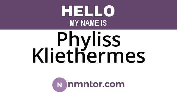 Phyliss Kliethermes