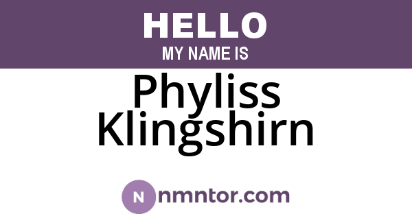 Phyliss Klingshirn