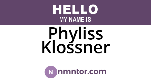 Phyliss Klossner