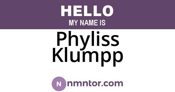 Phyliss Klumpp
