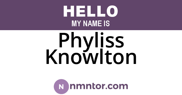 Phyliss Knowlton