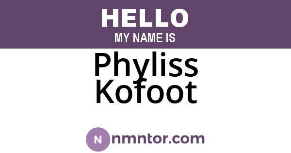 Phyliss Kofoot