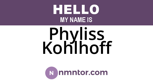 Phyliss Kohlhoff