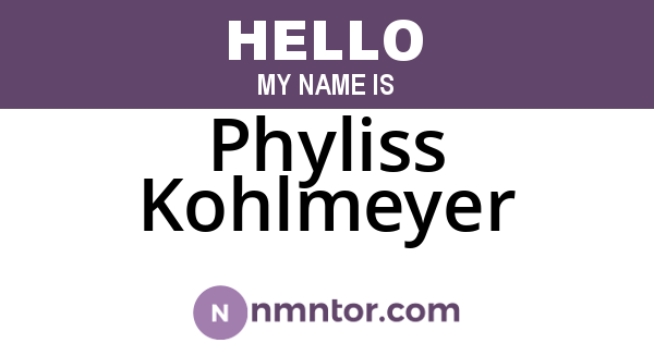 Phyliss Kohlmeyer
