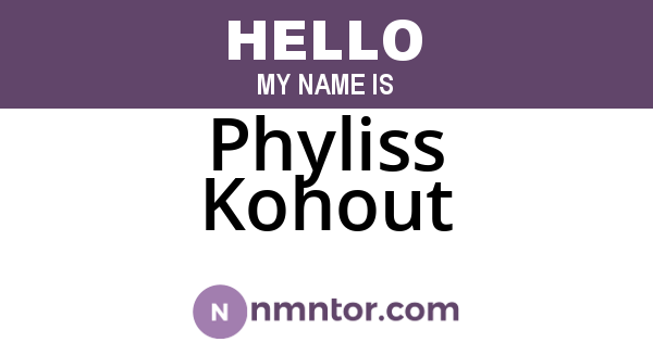 Phyliss Kohout