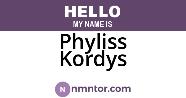 Phyliss Kordys